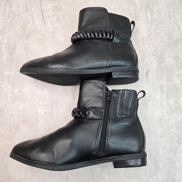 Comfortview Pointed Ankle Booties 7.5 Wide Fit Black Moto Short Heeled Bootie - Picture 6 of 11